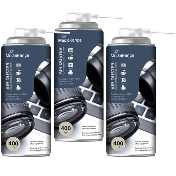 3er-Set Effektives Druckgas-Spray, Druckluftspray, Air Duster, 400 ml, für die Reinigung von Tastatur, Computer, Kamera, Smartphone, Auto, Küche
