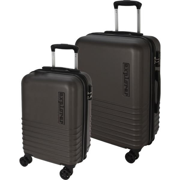 Robustes 2-tlg. Trolley-Set (Hartschalenkoffer) in Anthrazit – Mit TSA Zahlenschloss, ABS & Aluminium – Sicherer & langlebiger Reisebegleiter