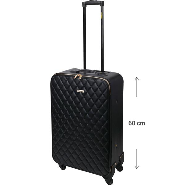 Hochwertiges 2-tlg. Trolley-Set, schwarzes Steppmuster. Koffergrössen: 34x52cm & 40x62cm. Stilvoll, geräumig, die ideale Reiselösung