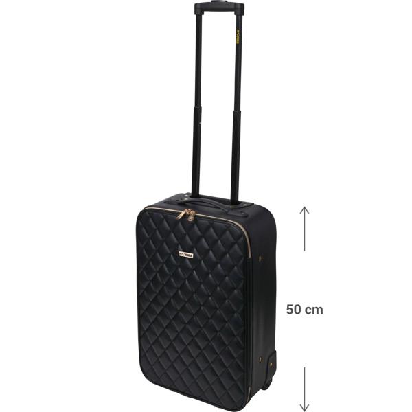 Hochwertiges 2-tlg. Trolley-Set, schwarzes Steppmuster. Koffergrössen: 34x52cm & 40x62cm. Stilvoll, geräumig, die ideale Reiselösung