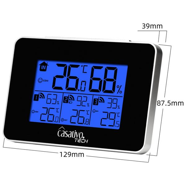 WLAN-Wetterstation mit 3 Funksensoren, LCD Display – Temperatur, Hygrometer, Wettertrends & Heiz-/Lüftungsempfehlungen für Ihr Wohlbefinden