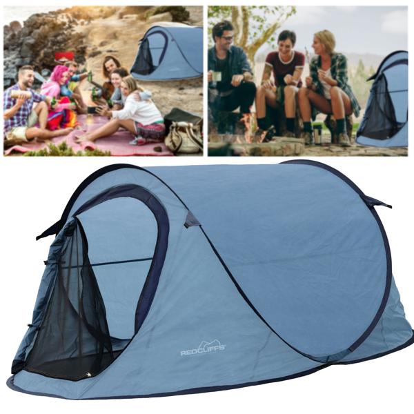 Komfortables Automatik-Kuppelzelt: Wurfzelt-Genie - blau, 1-2 Personen, 1,3 kg leicht - für spontane Trips und erholsame Nächte