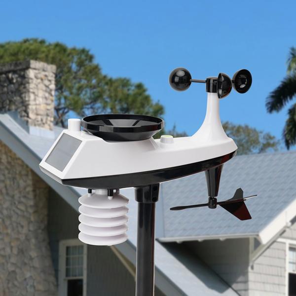 Profi Funk-Wetterstation mit Solar-Aussensensor – Niederschlag, Wind, Hygrometer & Wettervorschau – Präzise Wetterdaten Ihr dein Zuhause