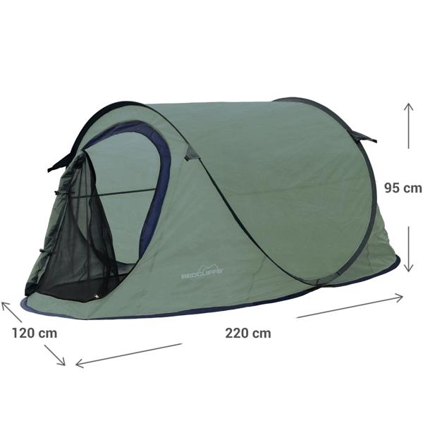 Komfortables Automatik-Kuppelzelt: Wurfzelt-Genie - grün, 1-2 Personen, 1,3 kg leicht - für spontane Trips und erholsame Nächte
