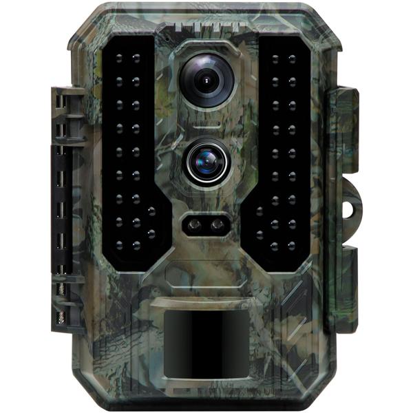 Profi 4K-Wildkamera mit IR-Nachtsicht-, Zeitraffer- & Timerfunktion, PIR Sensor, Dual Lens, Mikrofon, Multi-Shot, IP65