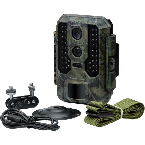 Profi 4K-Wildkamera mit IR-Nachtsicht-, Zeitraffer- & Timerfunktion, PIR Sensor, Dual Lens, Mikrofon, Multi-Shot, IP65