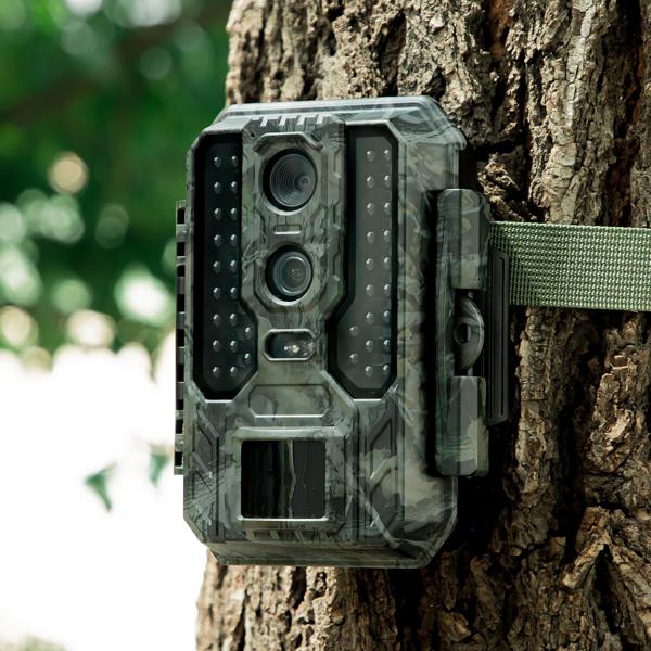 Profi 4K-Wildkamera mit IR-Nachtsicht-, Zeitraffer- & Timerfunktion, PIR Sensor, Dual Lens, Mikrofon, Multi-Shot, IP65