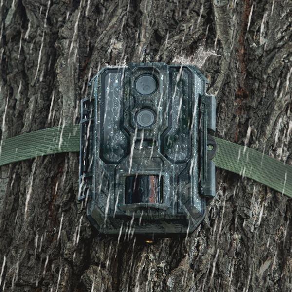 Profi 4K-Wildkamera mit IR-Nachtsicht-, Zeitraffer- & Timerfunktion, PIR Sensor, Dual Lens, Mikrofon, Multi-Shot, IP65