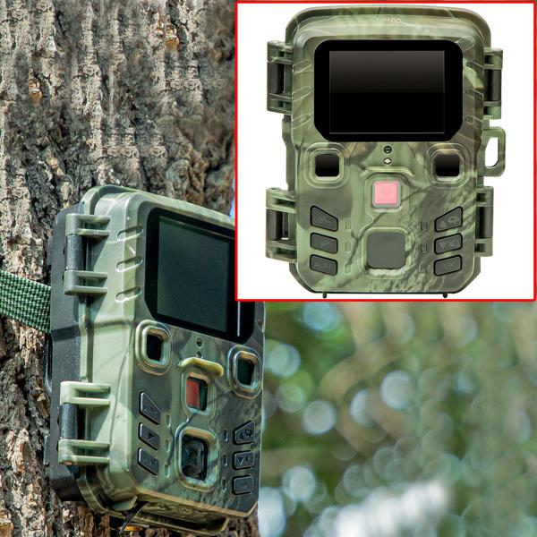 Wildkamera 2K WLAN, Bewegungsmelder, Nachtsicht, Live View per App, Farbdisplay, Mikro, Bluetooth, Zeitraffer- & Serienbild, Stand-By 6 Mo, IPX5