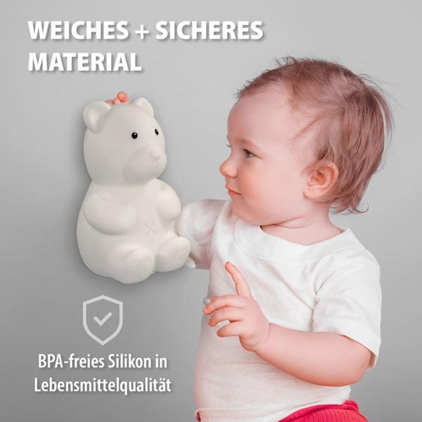 2er-Set LED Nachtlicht "Basti der Bär" - Einschlafhilfe & Stilllicht für Kinder/Babies - RGB Farbwechsel, Touch-Steuerung, batteriebetrieben, 30.000h Lebensdauer
