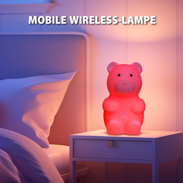 2er-Set LED Nachtlicht "Basti der Bär" - Einschlafhilfe & Stilllicht für Kinder/Babies - RGB Farbwechsel, Touch-Steuerung, batteriebetrieben, 30.000h Lebensdauer