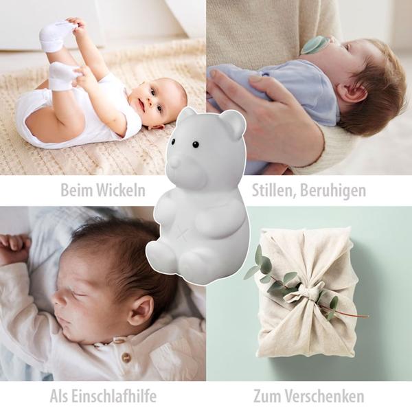2er-Set LED Nachtlicht "Basti der Bär" - Einschlafhilfe & Stilllicht für Kinder/Babies - RGB Farbwechsel, Touch-Steuerung, batteriebetrieben, 30.000h Lebensdauer