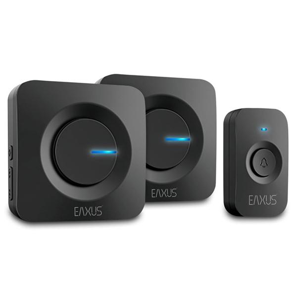 Kabellose Türklingel mit 2 Empfängern & LED-Licht: IP56, batteriebetrieben, schwarz – verpassen Sie nie wieder einen Besucher, überall im Haus