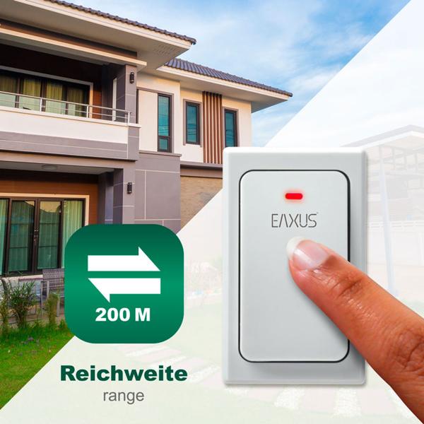 Kabellose Türklingel, batteriefrei, weiss: LED-Anzeige, 36 Melodien & IP44-Schutz. Zuverlässige & moderne Funk-Klingel für Ihr Zuhause.