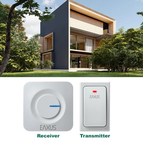 Kabellose Türklingel, batteriefrei, weiss: LED-Anzeige, 36 Melodien & IP44-Schutz. Zuverlässige & moderne Funk-Klingel für Ihr Zuhause.