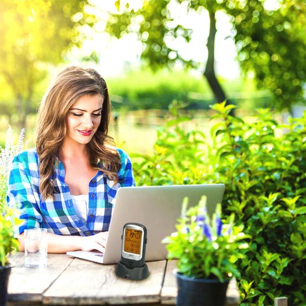 Outdoor Babyphone bis zu 1.000 Metern Reichweite, Gegensprechfunktion, Einstellbare Mikrofon Empfindlichkeit, 6 Schlaflieder, Temperatur, Alarm