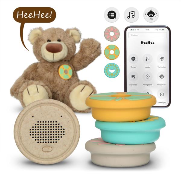 Bezaubernde ’’Baby HeeHee’’ Sprachbox: Dein Kuscheltier spricht! Bluetooth, App, 100% BPA-frei - für individuelle Botschaften, Geschichten & Lieder