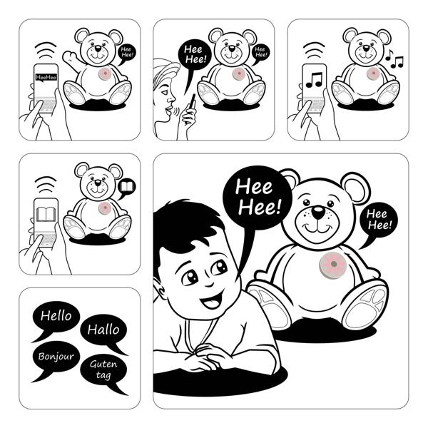 Bezaubernde ’’Baby HeeHee’’ Sprachbox: Dein Kuscheltier spricht! Bluetooth, App, 100% BPA-frei - für individuelle Botschaften, Geschichten & Lieder