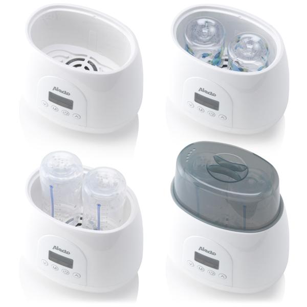 4-in-1 Digitaler Flaschenwärmer für 2 Flaschen, weiss – Erwärmen, Sterilisieren, Auftauen & Warmhalten für sorgenfreie Babyernährung