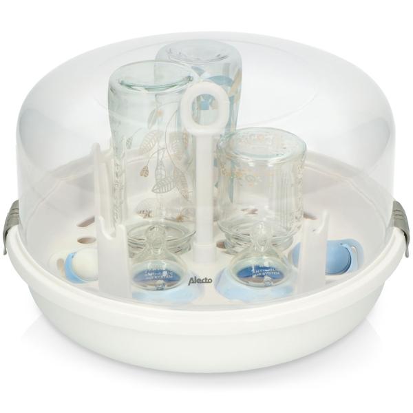 Mikrowellen Babyflaschensterilisator - Hygienische Dampfsterilisation tötet 99.9% Bakterien - Für 4x 250ml Flaschen - Kompakt & BPA-frei