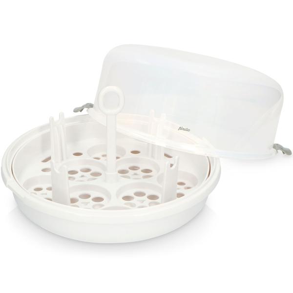Mikrowellen Babyflaschensterilisator - Hygienische Dampfsterilisation tötet 99.9% Bakterien - Für 4x 250ml Flaschen - Kompakt & BPA-frei