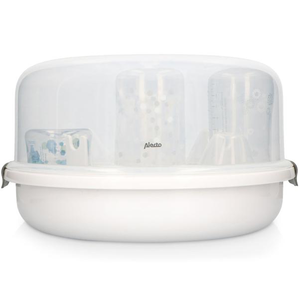 Mikrowellen Babyflaschensterilisator - Hygienische Dampfsterilisation tötet 99.9% Bakterien - Für 4x 250ml Flaschen - Kompakt & BPA-frei