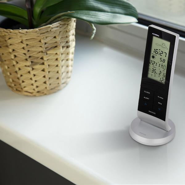 Wetterstation - kabelloser Aussensensor 30m Reichweite - Temperatur, Luftfeuchtigkeit, Wettervorhersage - 3.5" Display - Min/Max-Alarm