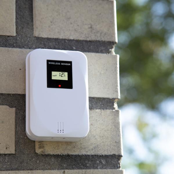 Wetterstation - kabelloser Aussensensor 30m Reichweite - Temperatur, Luftfeuchtigkeit, Wettervorhersage - 3.5" Display - Min/Max-Alarm