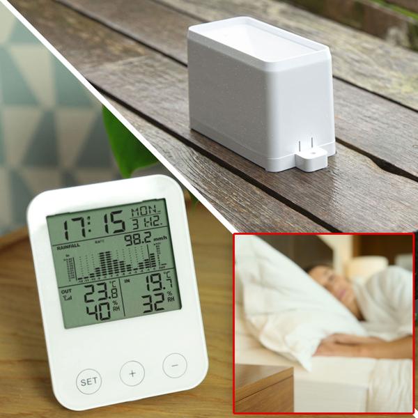 Wetterstation mit kabellosem Aussensensor – Misst Temperatur, Niederschlag & Funk-Wecker – 3.8" Display, 30m Reichweite, Min/Max-Speicherung