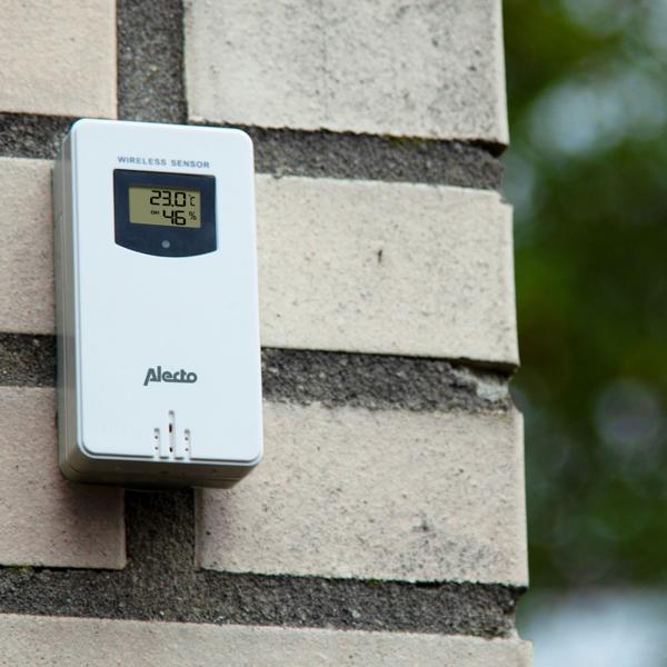 Wetterstation mit Funk-Aussensensor (100m) - Beleuchtetes Bambus-Display - Thermo-Hygro-Barometer, zuverlässige Wetterdaten für Ihr Zuhause