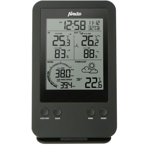 Profi-Wetterstation mit LCD-Display: Aussenmessstation mit Hitzeindex, Taupunkt, Windrichtung & Geschwindigkeit - Jederzeit präzise Wetterdaten