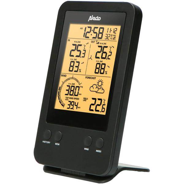 Profi-Wetterstation mit LCD-Display: Aussenmessstation mit Hitzeindex, Taupunkt, Windrichtung & Geschwindigkeit - Jederzeit präzise Wetterdaten