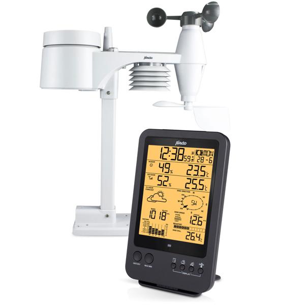 Hochpräzise Wetterstation mit Profi Aussen Messstation - Hitzeindex, Taupunkt, Mondphasen - LCD-Anzeige für maximale Daten