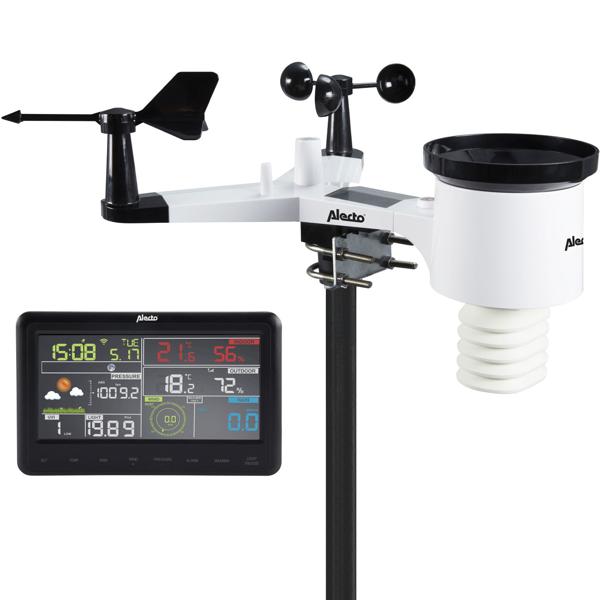 Profi WLAN-Wetterstation mit Aussen-Messstation – Farbdisplay, App, Taupunkt, UV & Weather Underground – Reichweite 30m