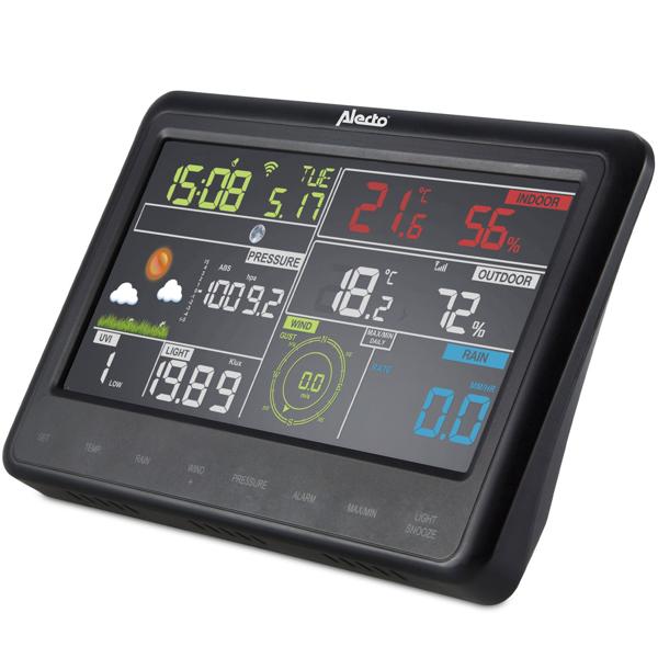 Profi WLAN-Wetterstation mit Aussen-Messstation – Farbdisplay, App, Taupunkt, UV & Weather Underground – Reichweite 30m