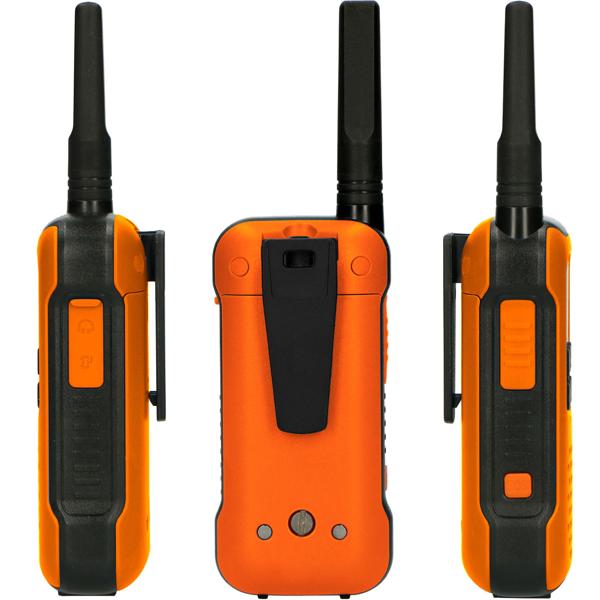Extrem robuste Outdoor Walkie-Talkies (2er-Set), IPX7, 10km Reichweite, Taschenlampe, orange/schwarz - Perfekt für Outdoor-Enthusiasten