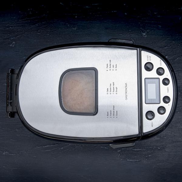 Brotbackmaschine 870W mit 1.5kg Kapazität – Brotbackautomat mit 12 Programmen, LCD-Display & Krusteneinstellung für Weiss- & Vollkornbrot