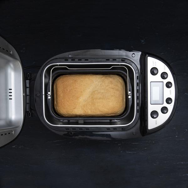 Brotbackmaschine 870W mit 1.5kg Kapazität – Brotbackautomat mit 12 Programmen, LCD-Display & Krusteneinstellung für Weiss- & Vollkornbrot