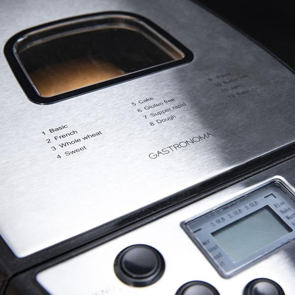 Brotbackmaschine 870W mit 1.5kg Kapazität – Brotbackautomat mit 12 Programmen, LCD-Display & Krusteneinstellung für Weiss- & Vollkornbrot