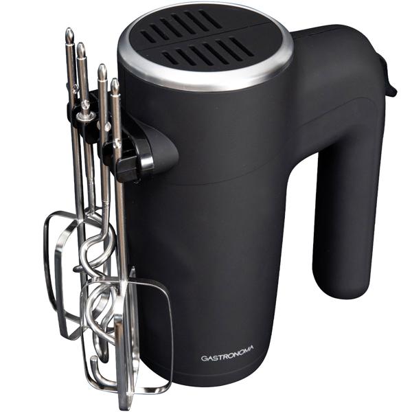 Handmixer 500W - Vielseitiges Rührgerät für Teig, Eischnee & Sahne - 6 Geschwindigkeitsstufen, Turbofunktion, Chrom-Schneebesen/-Knethaken, schwarz