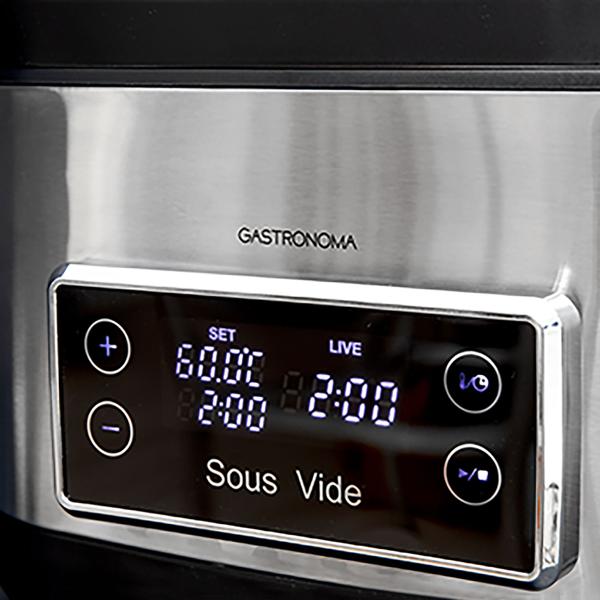 Profi Sous Vide Garer mit Behälter, 9L, 700 W, gebürsteter Edelstahl, LCD Display, für perfektes Vakuum Garen im Wasserbad