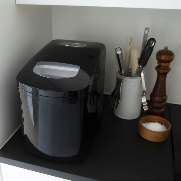 Stylische Eiswürfelmaschine 150W, 1.7L – Eiswürfelbereiter für 9 Eiswürfel in 10 Min., 2 Grössen einstellbar, LED-Anzeige