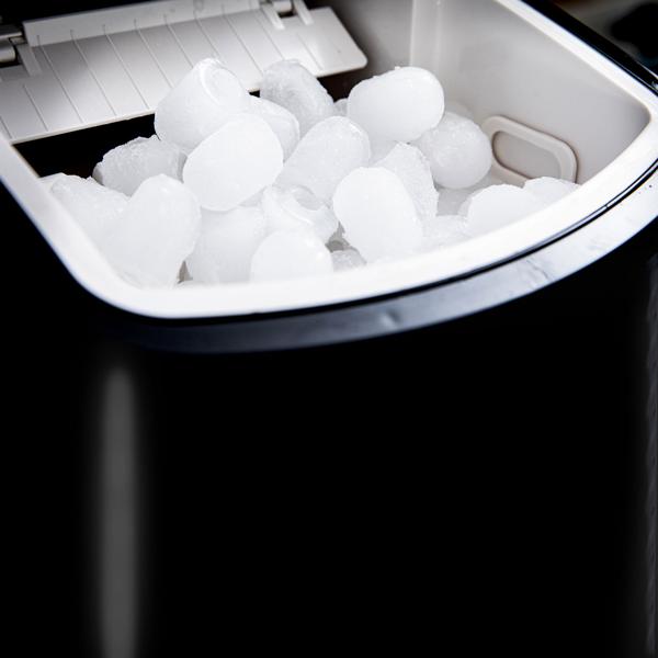 Stylische Eiswürfelmaschine 150W, 1.7L – Eiswürfelbereiter für 9 Eiswürfel in 10 Min., 2 Grössen einstellbar, LED-Anzeige