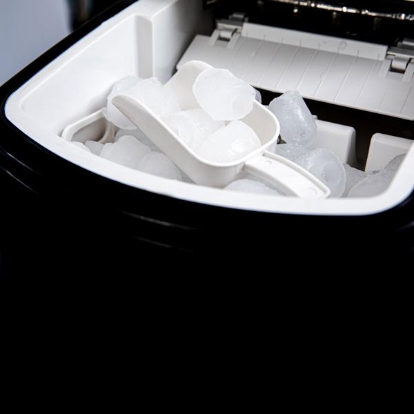 Stylische Eiswürfelmaschine 150W, 1.7L – Eiswürfelbereiter für 9 Eiswürfel in 10 Min., 2 Grössen einstellbar, LED-Anzeige