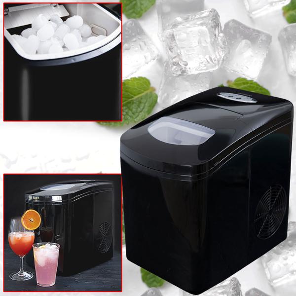 Stylische Eiswürfelmaschine 150W, 1.7L – Eiswürfelbereiter für 9 Eiswürfel in 10 Min., 2 Grössen einstellbar, LED-Anzeige