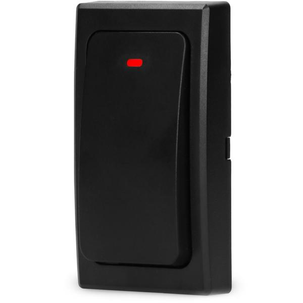 Zuverlässige schwarze Funk-Türklingel, bis 50m, 36 Melodien, IP44 wetterfest, kinetisch, keine Batterien nötig, wartungsfrei - immer einsatzbereit