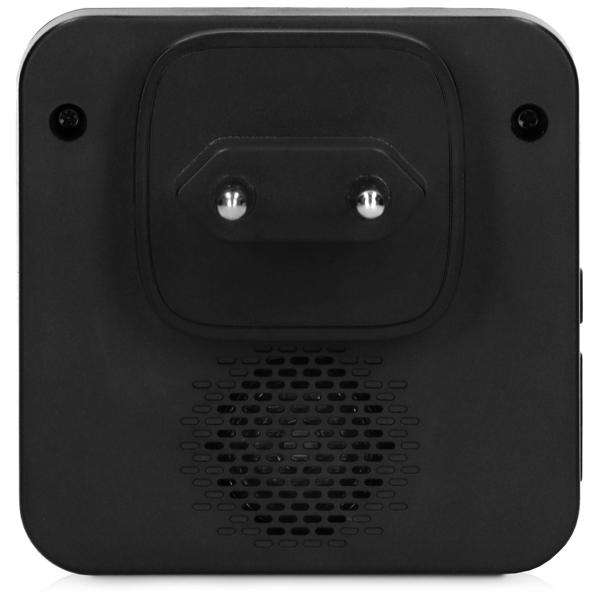 Zuverlässige schwarze Funk-Türklingel, bis 50m, 36 Melodien, IP44 wetterfest, kinetisch, keine Batterien nötig, wartungsfrei - immer einsatzbereit