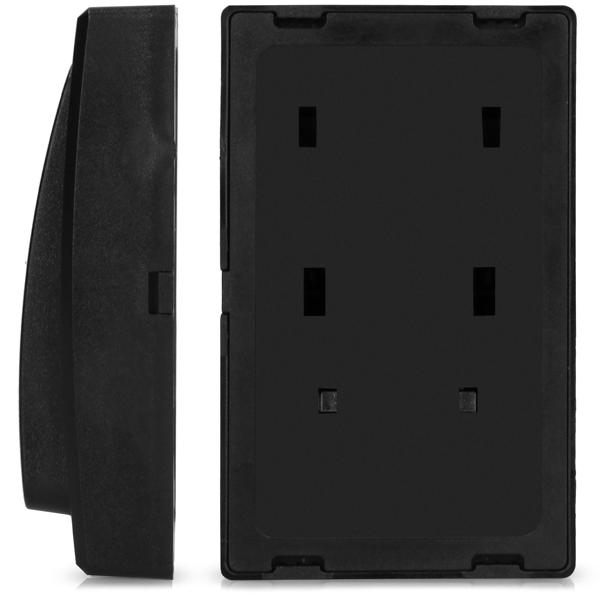 Zuverlässige schwarze Funk-Türklingel, bis 50m, 36 Melodien, IP44 wetterfest, kinetisch, keine Batterien nötig, wartungsfrei - immer einsatzbereit