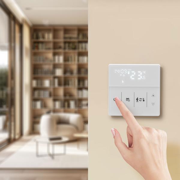 2er-Set WLAN-Thermostat für Fussbodenheizungen - App- & Sprachsteuerung, Heizkosten senken, 2 Sensoren - Alexa/Google/Siri, 230V, weiss