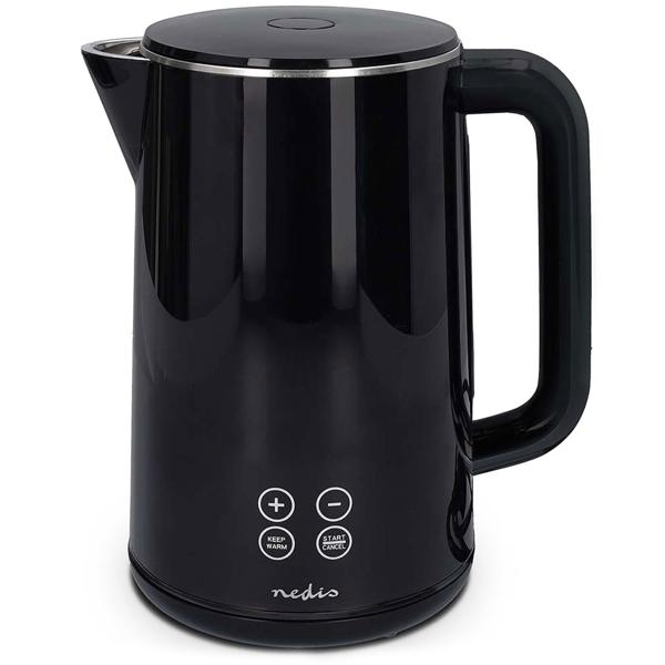 Moderner 1,7 L Wasserkocher mit digitaler Temperaturwahl & LCD-Touch-Display, schwarz, kraftvoll e2200W für schnelles & präzises Erhitzen